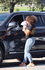 ARYN DRAKE-LEE Felivers a I Am Kenough Hoodie to Her Ex Jesse Williams at a Meetup in Los Angeles 10/07/2023