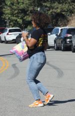 ARYN DRAKE-LEE Felivers a I Am Kenough Hoodie to Her Ex Jesse Williams at a Meetup in Los Angeles 10/07/2023