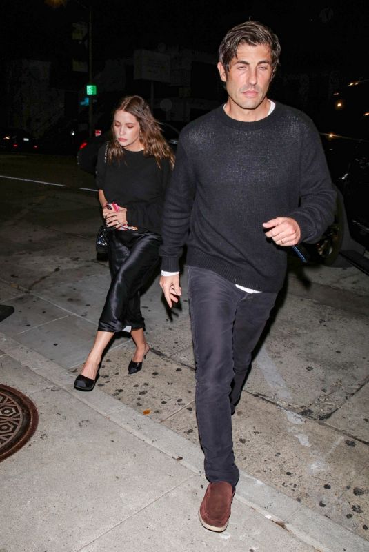 ASHLEY BENSON and Brandon Davis Out for Dinner at Craig’s in West Hollywood 10/05/2023