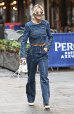 ASHLEY ROBERTS Leaves Global Studios Heart Breakfast Show in London 10/16/2023
