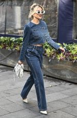 ASHLEY ROBERTS Leaves Global Studios Heart Breakfast Show in London 10/16/2023