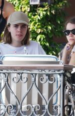 CARA DELEVINGNE Out for Breakfast with Friends at Belmond Hotel Cipriani in Venice 09/30/2023