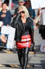 CHRISTINA AGUILERA Arrives at Jimmy Kimmel Live! in Hollywood 10/16/2023