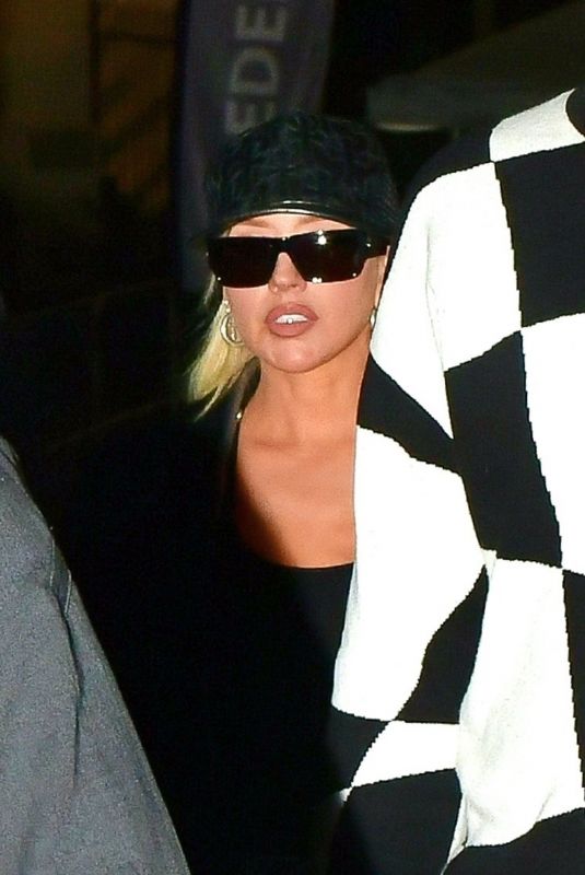 CHRISTINA AGUILERA Arrivevs at Coldplay Concert at Rose Bowl in Pasadena 10/01/2023