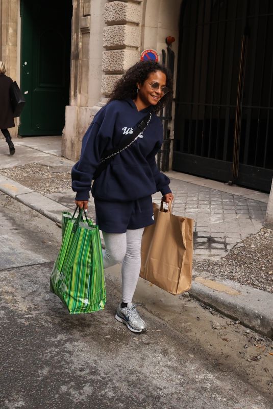 CHRISTINA MILIAN Out with Large Shopping Bags in Paris 10/24/2023