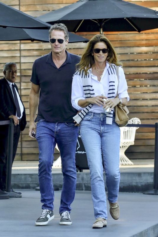 CINDY CRAWFORD and Rande Gerber at Maxfield in West Hollywood 10/11/2023