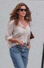 CINDY CRAWFORD Arrives at Cross Creek Mall in Malibu 10/23/2023