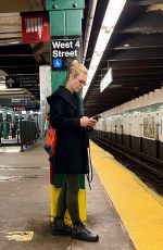 CLAIRE DANES Out Rides Subway in New York 10/30/2023