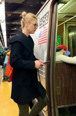 CLAIRE DANES Out Rides Subway in New York 10/30/2023
