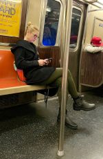 CLAIRE DANES Out Rides Subway in New York 10/30/2023