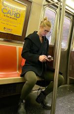 CLAIRE DANES Out Rides Subway in New York 10/30/2023