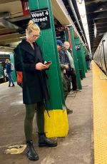 CLAIRE DANES Out Rides Subway in New York 10/30/2023