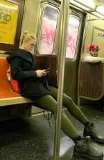 CLAIRE DANES Out Rides Subway in New York 10/30/2023