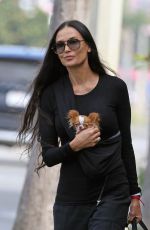 DEMI MOORE Out with Her Dog Pilaf in Los Angeles 10/09/2023