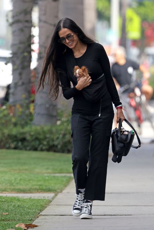 DEMI MOORE Out with Her Dog Pilaf in Los Angeles 10/09/2023