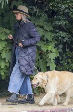 DIANE KEATN Out with Her Dog Reggie in Santa Monica 10/07/2023
