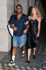 DOUTZEN KROES Leaves Costes Restaurant at Paris Fashion Week 10/01/2023