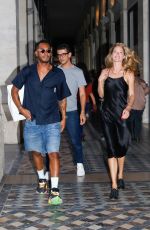 DOUTZEN KROES Leaves Costes Restaurant at Paris Fashion Week 10/01/2023