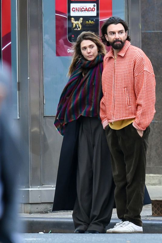 ELIZABETH OLSEN and Robbie Arnett Out in New York 10/19/2023