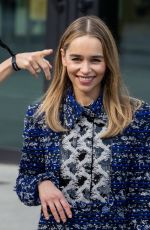 EMILIA CLARKE Arrives at Chanel Show at Paris Fashion Week 10/03/2023
