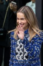 EMILIA CLARKE Arrives at Chanel Show at Paris Fashion Week 10/03/2023
