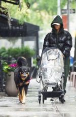 EMILY RATAJKOWSKI Out with Her Baby and Dog on a Rainy Day in New York 10/14/2023