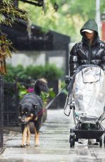 EMILY RATAJKOWSKI Out with Her Baby and Dog on a Rainy Day in New York 10/14/2023
