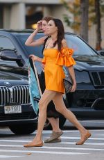 FAMKE JANSSEN in a Yellow Mini Dress Out with a Friend in New York 10/04/2023