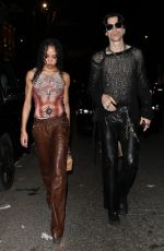 FKA TWIGS and Jordan Hemingway Night Out in Paris 10/02/2023