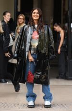 GERALDINE NAKACHE Arrives at Rabanne Womenswear Spring/Summer 2024 Show at Paris Fashion Week 09/28/2023
