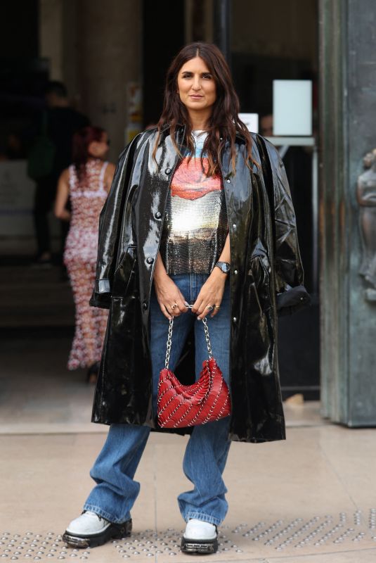 GERALDINE NAKACHE Arrives at Rabanne Womenswear Spring/Summer 2024 Show at Paris Fashion Week 09/28/2023