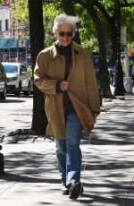 GLENN CLOSE Out with Her Dog Pip in New York 10/13/2023