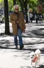 GLENN CLOSE Out with Her Dog Pip in New York 10/13/2023