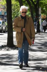 GLENN CLOSE Out with Her Dog Pip in New York 10/13/2023