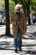 GLENN CLOSE Out with Her Dog Pip in New York 10/13/2023