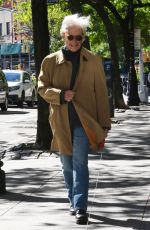 GLENN CLOSE Out with Her Dog Pip in New York 10/13/2023