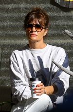 HELENA CHRISTENSEN and a Friend Out for Coffee in New York 10/19/2023