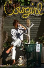 HELENA CHRISTENSEN and a Friend Out for Coffee in New York 10/19/2023