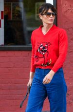 HELENA CHRISTENSEN Out on a Dog Walk in New York 10/15/2023