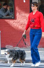 HELENA CHRISTENSEN Out on a Dog Walk in New York 10/15/2023
