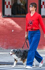 HELENA CHRISTENSEN Out on a Dog Walk in New York 10/15/2023