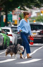 HELENA CHRISTENSEN Out with her Dog in West Village 09/30/2023
