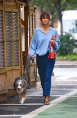 HELENA CHRISTENSEN Out with her Dog in West Village 09/30/2023
