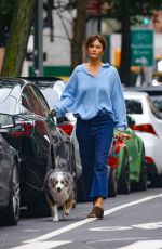 HELENA CHRISTENSEN Out with her Dog in West Village 09/30/2023
