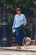 HELENA CHRISTENSEN Out with her Dog in West Village 09/30/2023