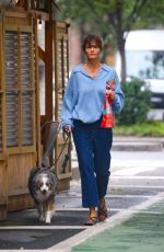 HELENA CHRISTENSEN Out with her Dog in West Village 09/30/2023