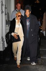 JADA PINKETT and WILLOW SMITH Leaves Il Mulino Prime in New York 10/17/2023