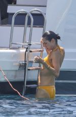 JENNIFER CONNELLY in a Yellow Bikini at a Yacht in Formentera, October 2023