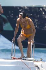 JENNIFER CONNELLY in a Yellow Bikini at a Yacht in Formentera, October 2023