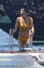JENNIFER CONNELLY in a Yellow Bikini at a Yacht in Formentera, October 2023